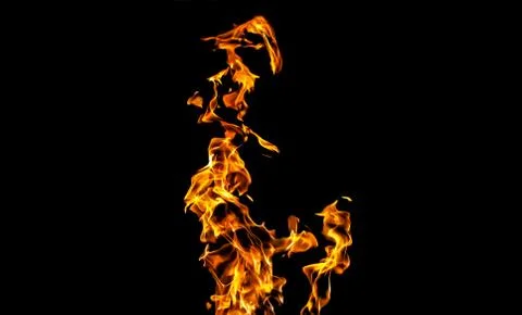 Fire flames on black background. fire on black background isolated. fire patt Stock Photos