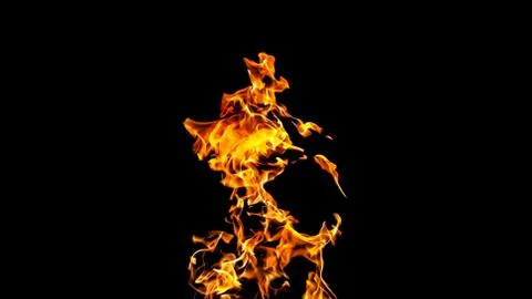 Fire flames on black background. fire on black background isolated. fire patt Stock Photos