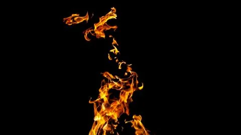 Fire flames on black background. fire on black background isolated. fire patt Stock Photos