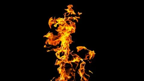 Fire flames on black background. fire on black background isolated. fire patt Stock Photos