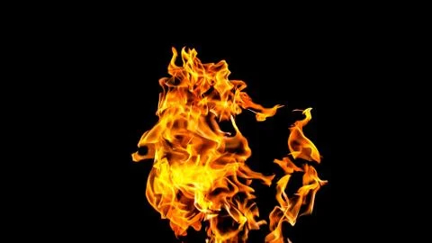 Fire flames on black background. fire on black background isolated. fire patt Stock Photos