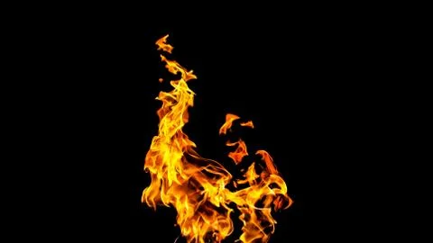 Fire flames on black background. fire on black background isolated. fire patt Stock Photos