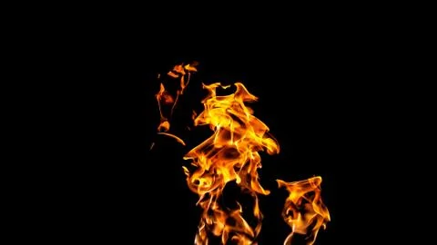 Fire flames on black background. fire on black background isolated. fire patt Stock Photos
