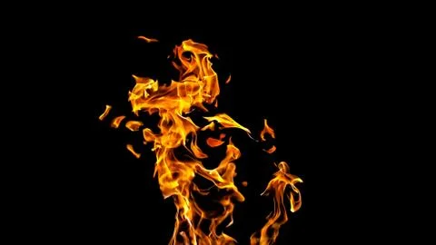 Fire flames on black background. fire on black background isolated. fire patt Stock Photos