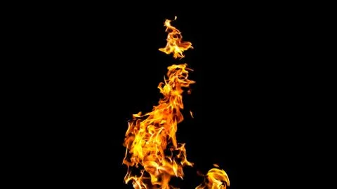 Fire flames on black background. fire on black background isolated. fire patt Stock Photos