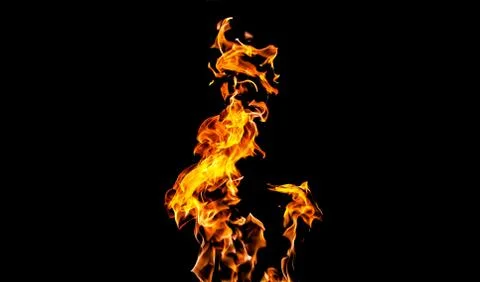 Fire flames on black background. fire on black background isolated. fire patt Stock Photos