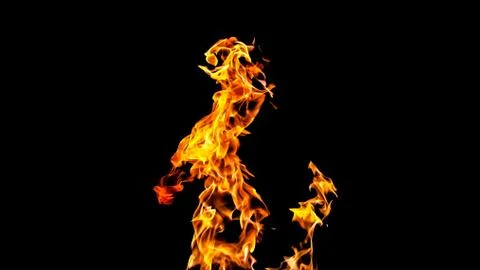 Fire flames on black background. fire on black background isolated. fire patt Stock Photos
