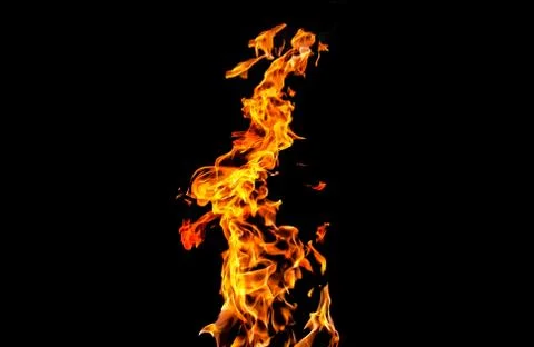 Fire flames on black background. fire on black background isolated. fire patt Stock Photos
