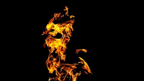 Fire flames on black background. fire on black background isolated. fire patt Stock Photos