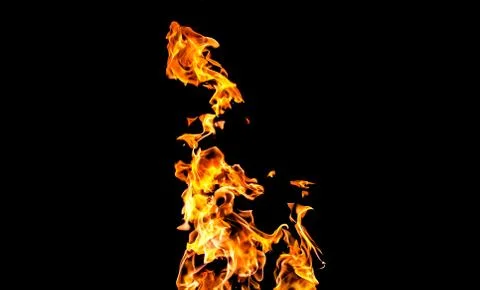 Fire flames on black background. fire on black background isolated. fire patt Stock Photos