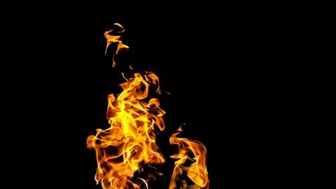 Fire flames on black background. fire on black background isolated. fire patt Stock Photos