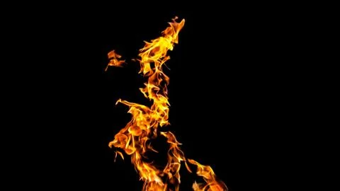 Fire flames on black background. fire on black background isolated. fire patt Stock Photos