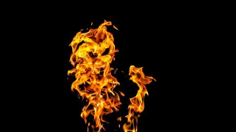 Fire flames on black background. fire on black background isolated. fire patt Stock Photos