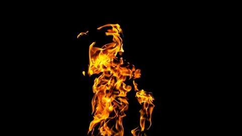 Fire flames on black background. fire on black background isolated. fire patt Stock Photos