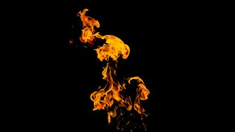 Fire flames on black background. fire on black background isolated. fire patt Stock Photos