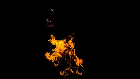 Fire flames on black background. fire on black background isolated. fire patt Stock Photos