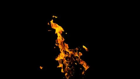 Fire flames on black background. fire on black background isolated. fire patt Stock Photos