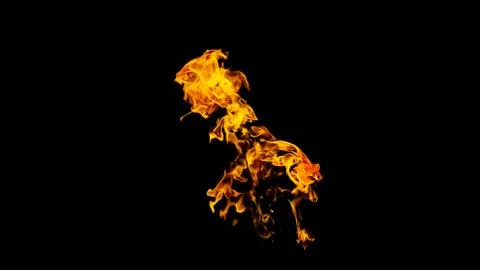 Fire flames on black background. fire on black background isolated. fire patt Stock Photos
