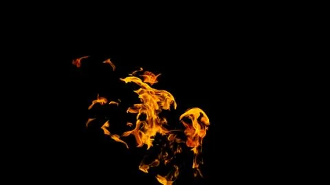 Fire flames on black background. fire on black background isolated. fire patt Stock Photos