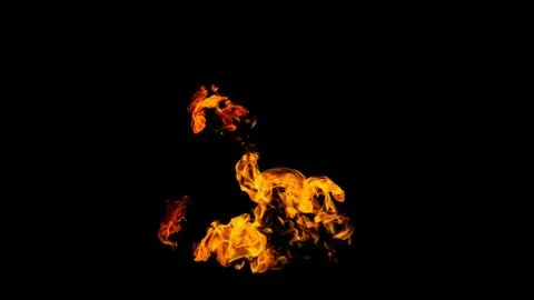Fire flames on black background. fire on black background isolated. fire patt Foto stock