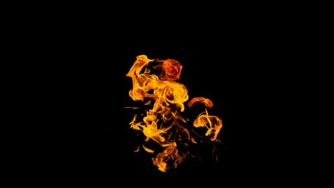 Fire flames on black background. fire on black background isolated. fire patt Stock Photos