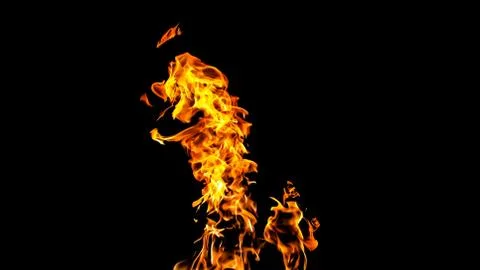 Fire flames on black background. fire on black background isolated. fire patt Stock Photos