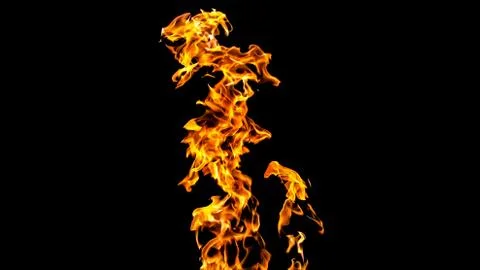 Fire flames on black background. fire on black background isolated. fire patt Stock Photos