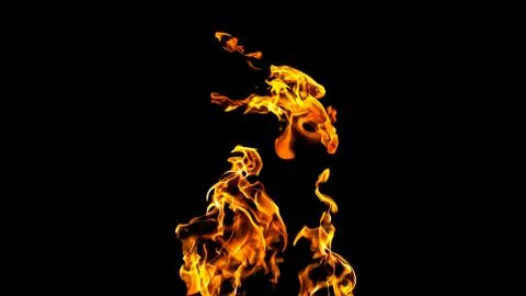 Fire flames on black background. fire on black background isolated. fire patt Stock Photos