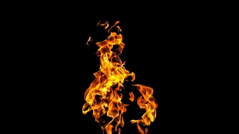 Fire flames on black background. fire on black background isolated. fire patt Stock Photos