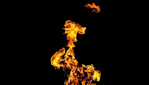 Fire flames on black background. fire on black background isolated. fire patt Stock Photos
