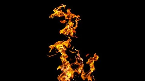 Fire flames on black background. fire on black background isolated. fire patt Stock Photos