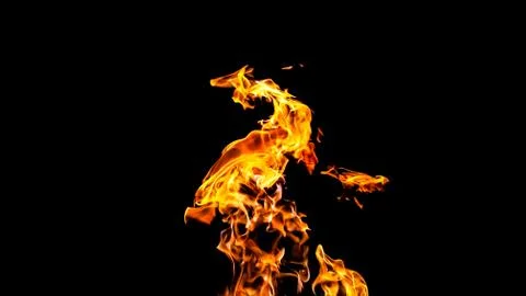 Fire flames on black background. fire on black background isolated. fire patt Stock Photos