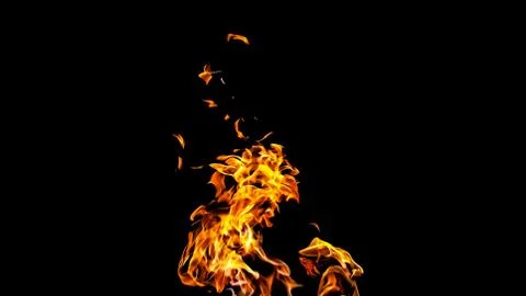 Fire flames on black background. fire on black background isolated. fire patt Stock Photos