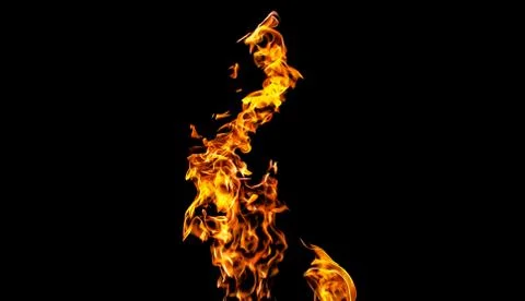 Fire flames on black background. fire on black background isolated. fire patt Stock Photos