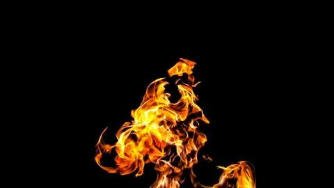 Fire flames on black background. fire on black background isolated. fire patt Stock Photos