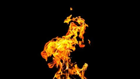 Fire flames on black background. fire on black background isolated. fire patt Stock Photos