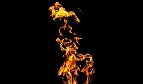 Fire flames on black background. fire on black background isolated. fire patt Stock Photos
