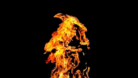 Fire flames on black background. fire on black background isolated. fire patt Stock Photos