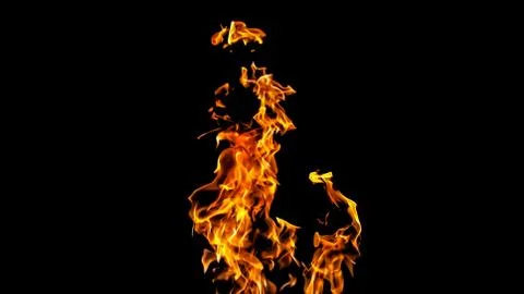 Fire flames on black background. fire on black background isolated. fire patt Stock Photos