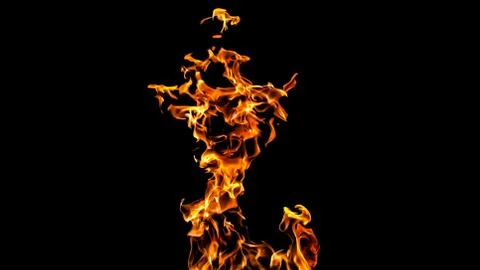 Fire flames on black background. fire on black background isolated. fire patt Stock Photos