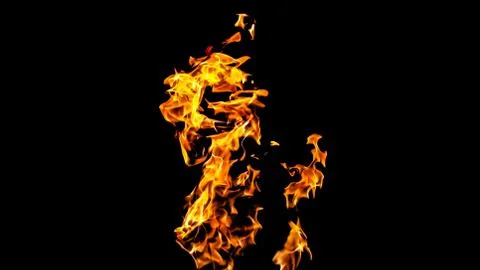 Fire flames on black background. fire on black background isolated. fire patt Stock Photos