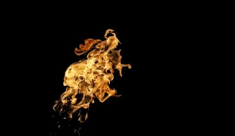 Fire flames on black background. fire on black background isolated. fire patt Photos