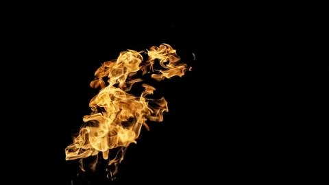 Fire flames on black background. fire on black background isolated. fire patt Stock Photos
