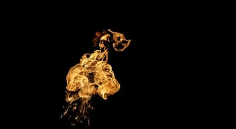 Fire flames on black background. fire on black background isolated. fire patt 写真素材