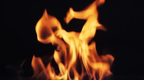Fire flames on black background Stock Footage 5298357