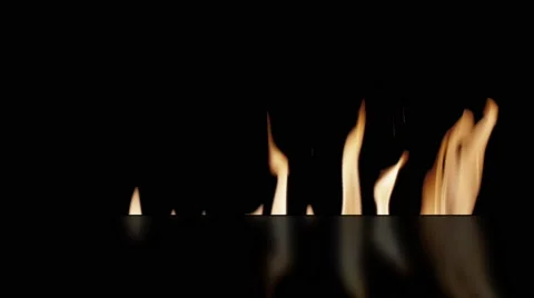 Fire flames on black background Stock Footage 65300653