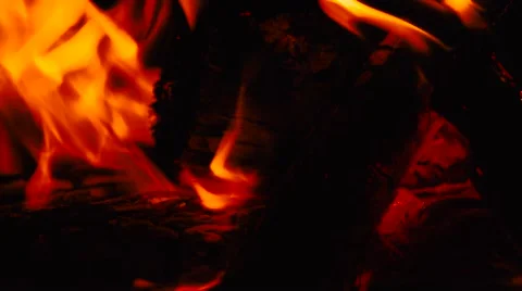 Fire. The flames on a black background. Stock Footage 67611842