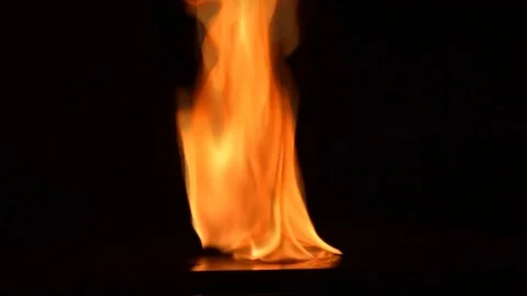 Fire flames on black background Stock Footage 76216747