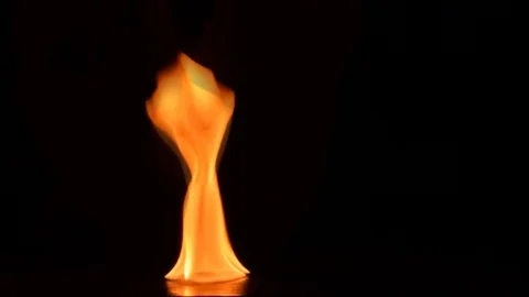 Fire flames on black background Stock Footage 76233724