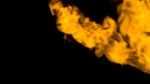 Fire flames on black background Stock Footage 82631566